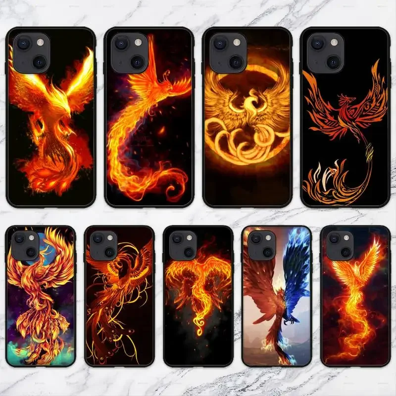 Custodia Per Telefono Fire Phoenix Bird Per Iphone 11 12 Mini 13 14 Pro Xs Max X 8 7 6S Plus 5 Se Xr Shell