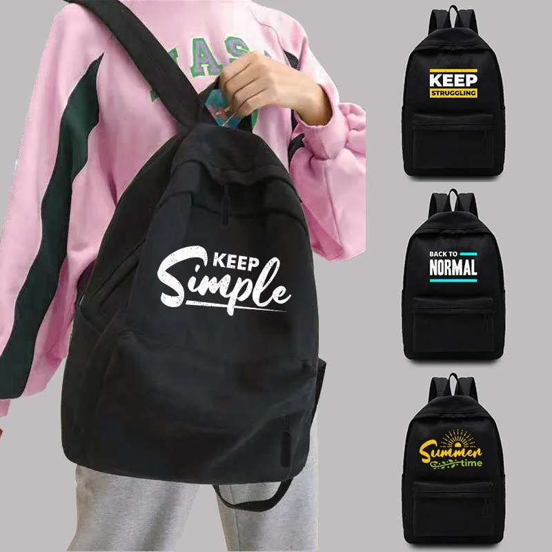 

2023 Girls Unisex Travel Backpack College Bag with Phrase Collection Ladies Fashion Organizer Laptop Bags Sports Backpacks