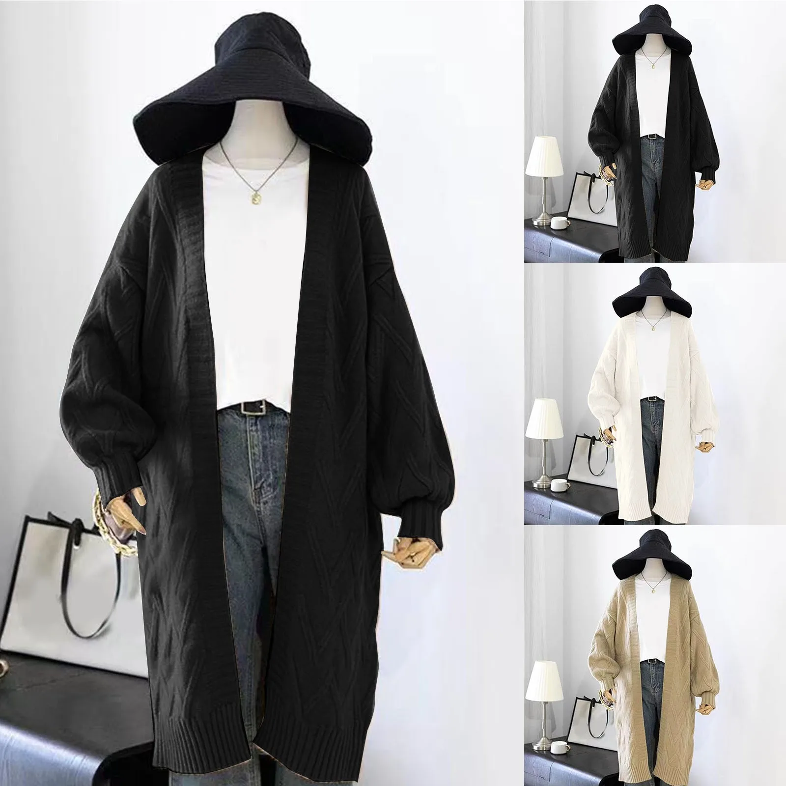 

Womens Knitted Cardigan Loose Sweater Outerwear Casual Womens Top Knitted Cardigan for Women