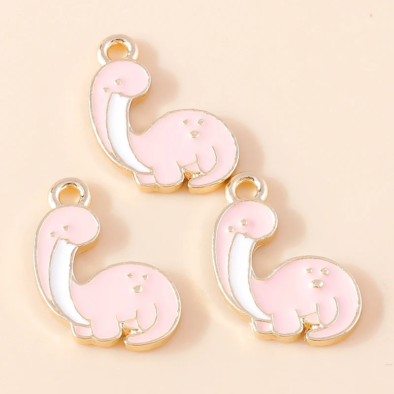 10 Stück gemischte rosa süße Emaille Tier Charms Vogel Elefant Katze Biene Hund Fisch Anhänger von Halsketten Ohrringe DIY Schmuck Zubehör – Detail 16