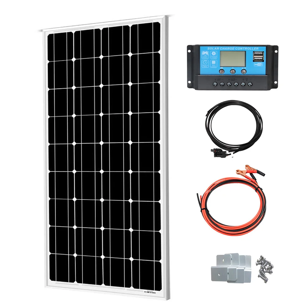 XINPUGUANG 12V Solar Panel kit 120W 240W (24V 12V ) Rigid Glass PV Module Connection charging lithium/lead-acid/AGM battery etc.