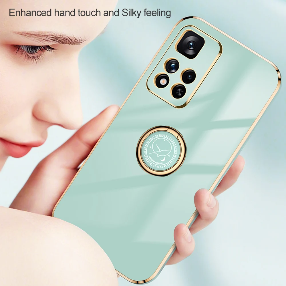 Custodia ad anello quadrato di lusso per Xiaomi Redmi Note 10 11 Pro Max Plus 10S Cover Redmi 10 Note 10 Pro 4G 5G Bag in silicone_voghion.com