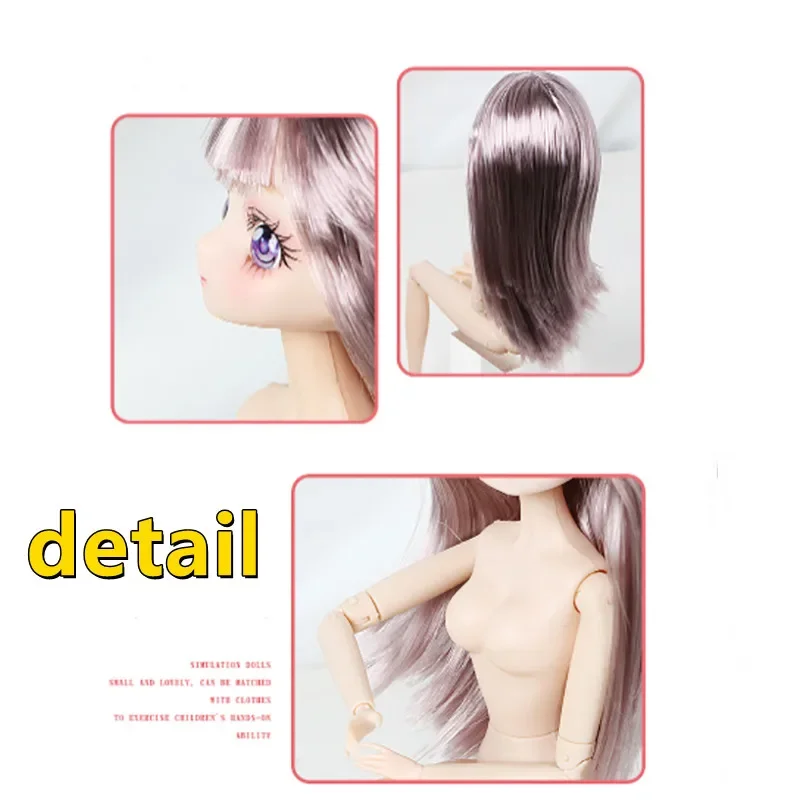 2D Anime Face Fashion 30cm Girls Doll Princess Doll  DIY Doll Toy for Girls Kids Toy Gift (Buy A Doll Get Free Clothes)