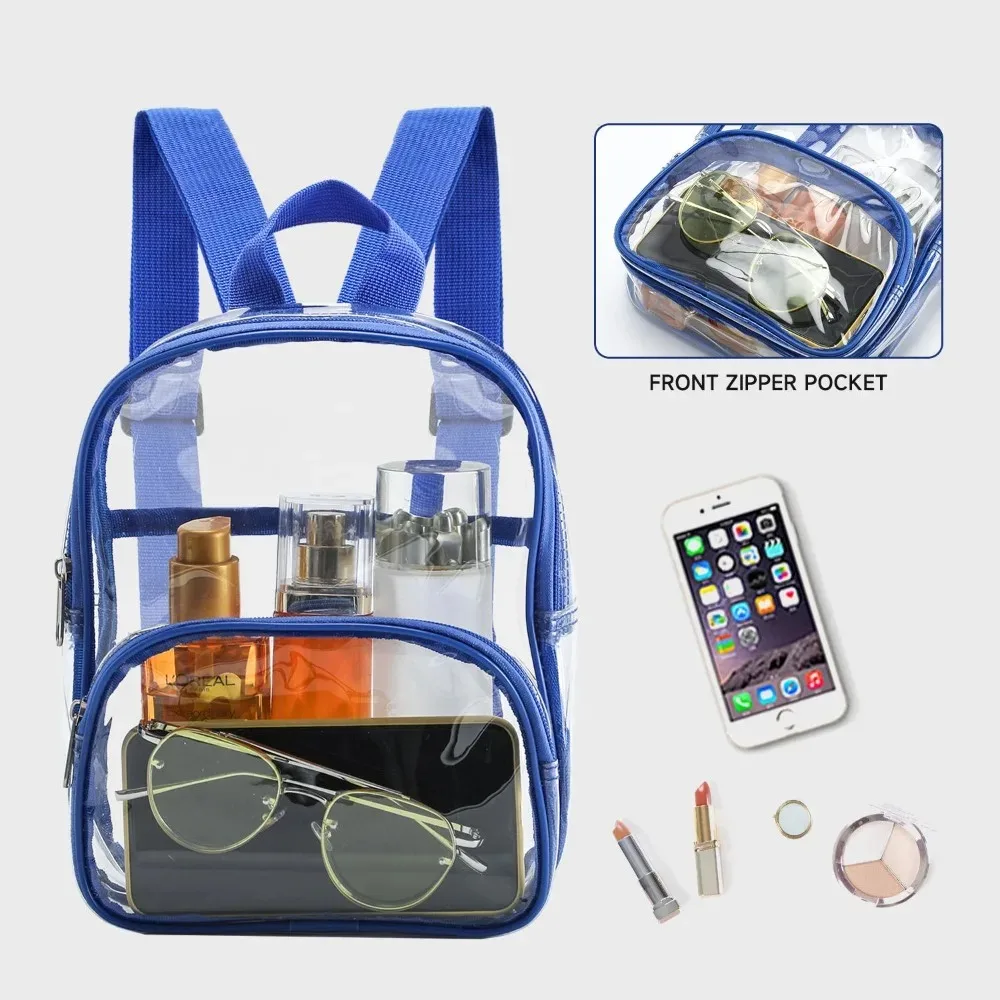 Mini Clear Pvc Backpack Waterproof Transparent Storage Bag Casual Travel Toiletry Pouch Portable Student Stationery Organizer 2
