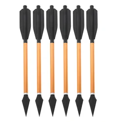 Aluminum Shaft Archery Bolts with Replaceable Broadhead Tips for Outdoor Hunting and Shooting (6pcs Gold)