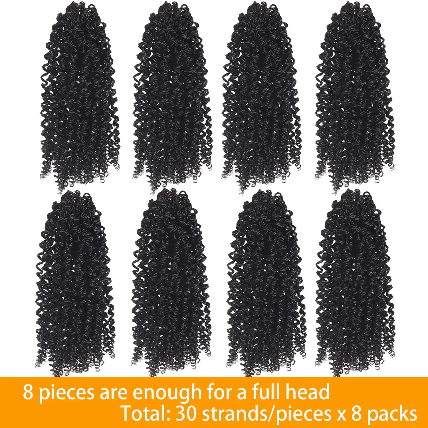 LUPU Synthetic Short Yanky Twist Crochet Hair 8 Inch 8 Packs Prelooped Crochet Hair For Women Braiding Passion Twist Crochet
