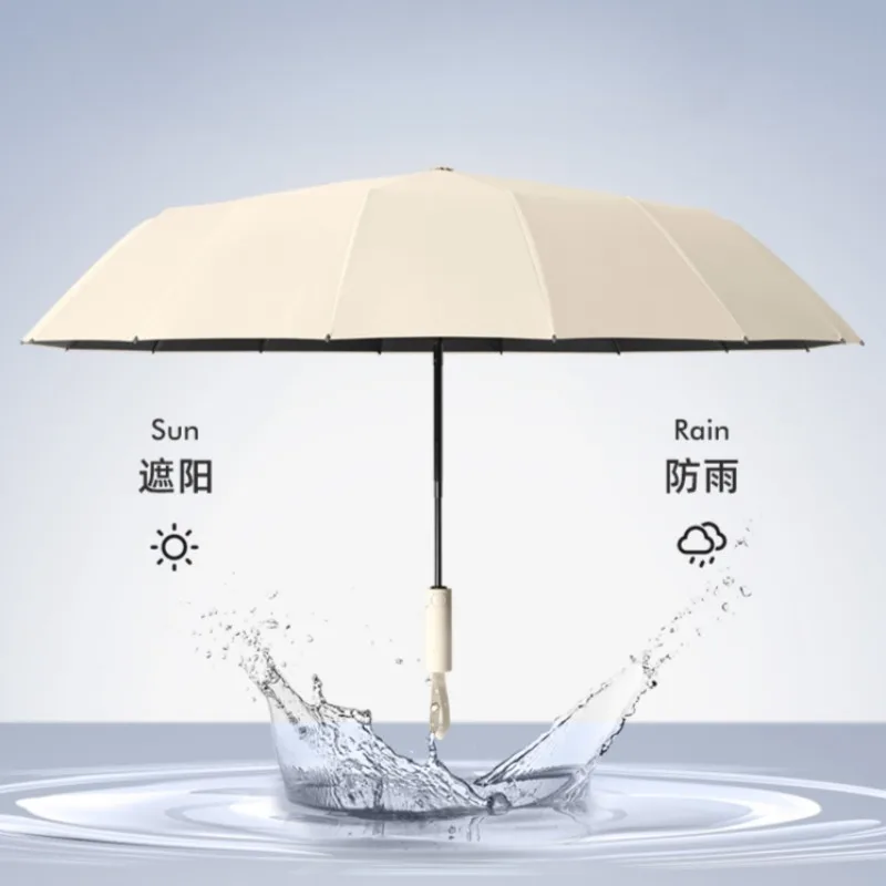Luxury Windproof Automatic Folding Umbrella - 16K Double Canopy for Sun & Rain, Large & Durable Design for Men and Women
