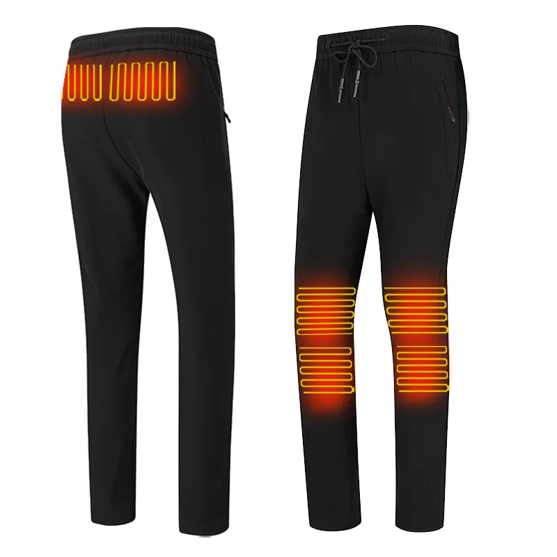 Men Winter outdoor sports warm pants women electric heating USB charging heating clothing plus velvet thick casual Heated pants
