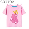 New Princess Aurora Dress Up Disney Anime Fashion Cotton Summer Children's Cartoon T-shirt Round Neck Short Sleeve Print Pattern 1