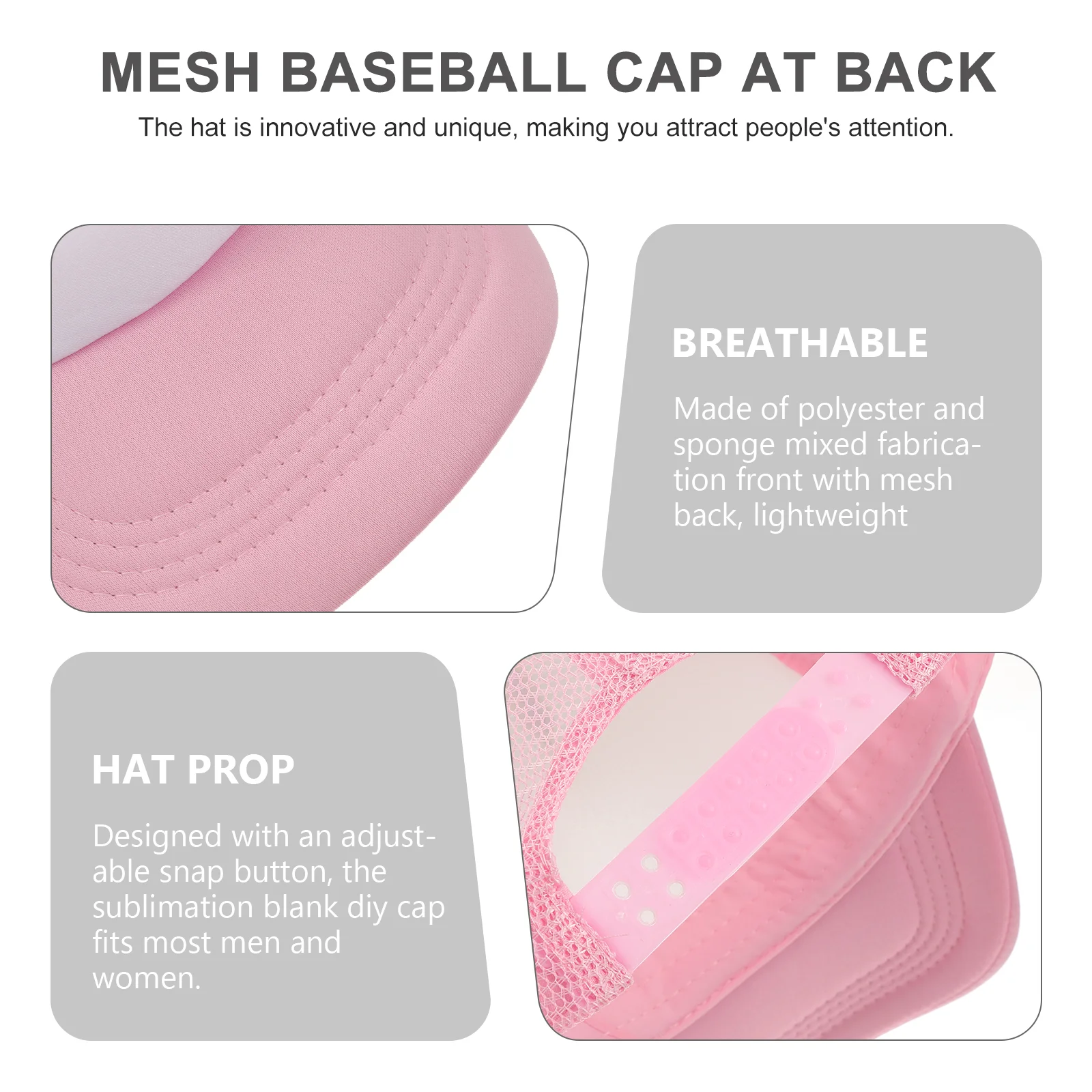 10pcs Outdoor Use Blank Diy Cap Mesh Driver Hat Baseball Cap Diy Sublimation Hat Outdoor Supply 6