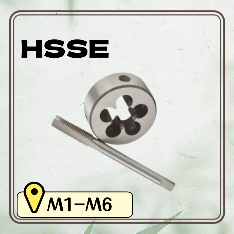 1세트 HSSE M1-M6 미터법 우나사 탭 및 조절 가능한 원형 다이 세트 M1..