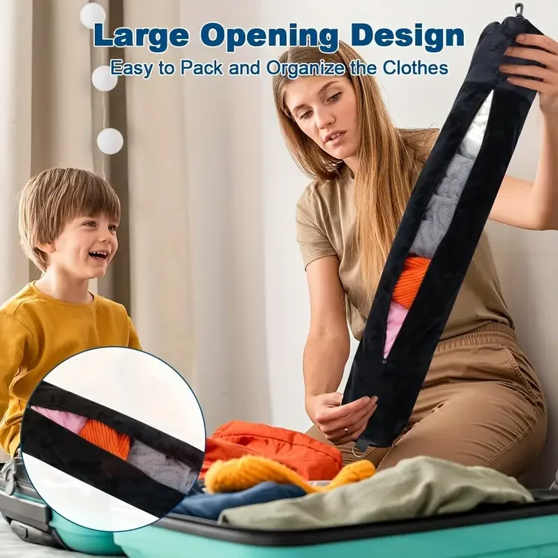 Travel Neck Pillow with Fillable Clothing U-Shaped Pillowcase, Extra Storage Bag, Soft Fleece Material Velvet Neck Pillow