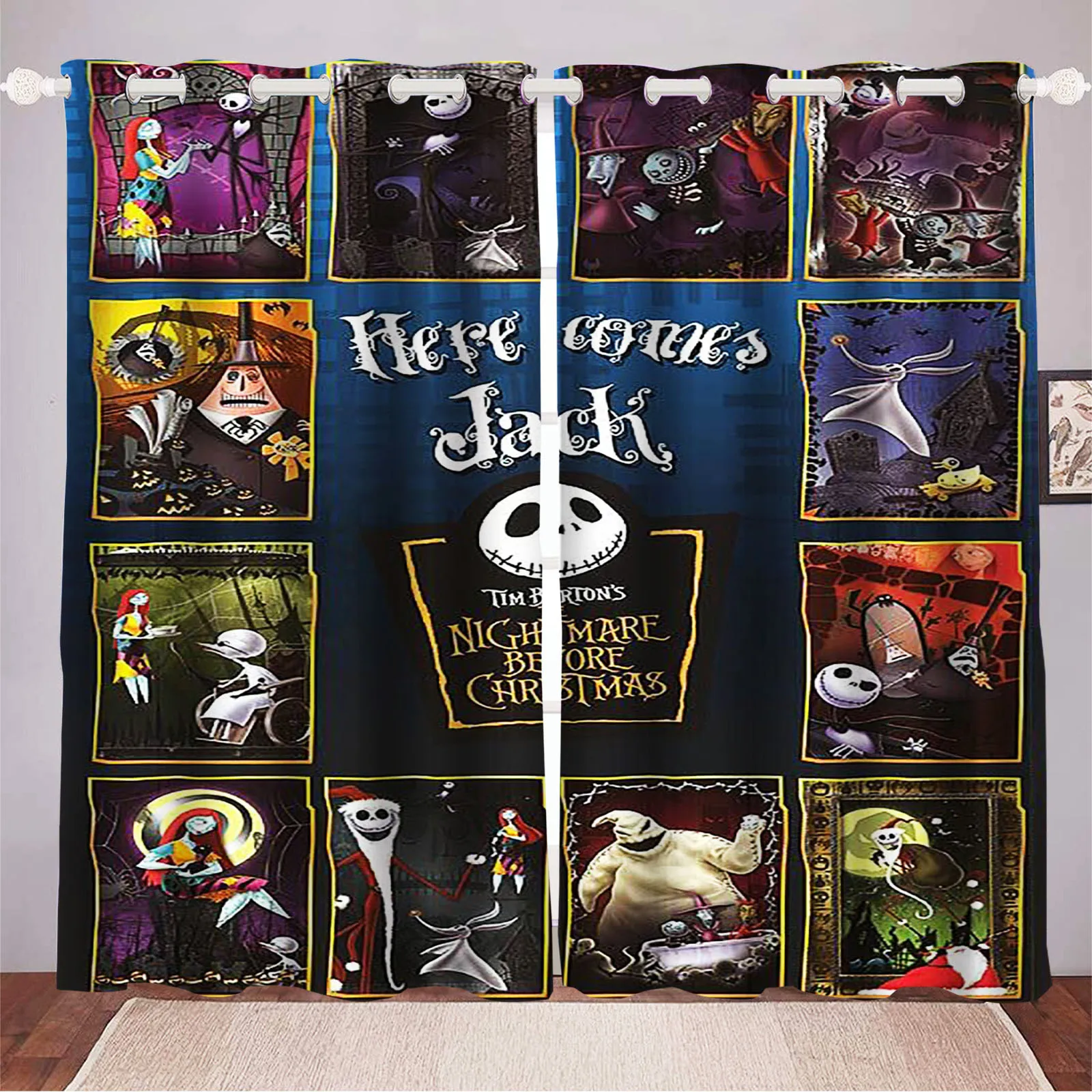 The Nightmare Before Christmas Cartoon Curtain Home Printing Curtains Living Room Children Bedroom Decoration Window Blackout 2