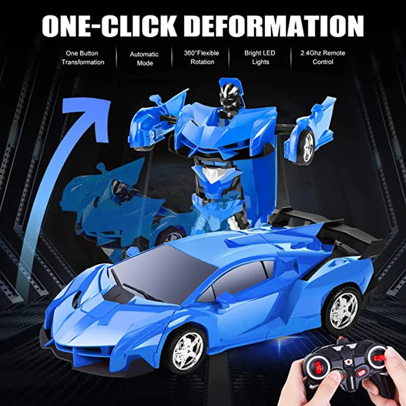 2 in 1 Remote Control Cars RC Transforming Robots Car Models Outdoor Remote Control Sports Deformation Car for Kids Boys Toys 3