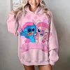 Disney Stitch print Cartoon Hooded Sweater Jacket Clothes Hoodie Oversize Design Feeling Loose and Comfortable 2