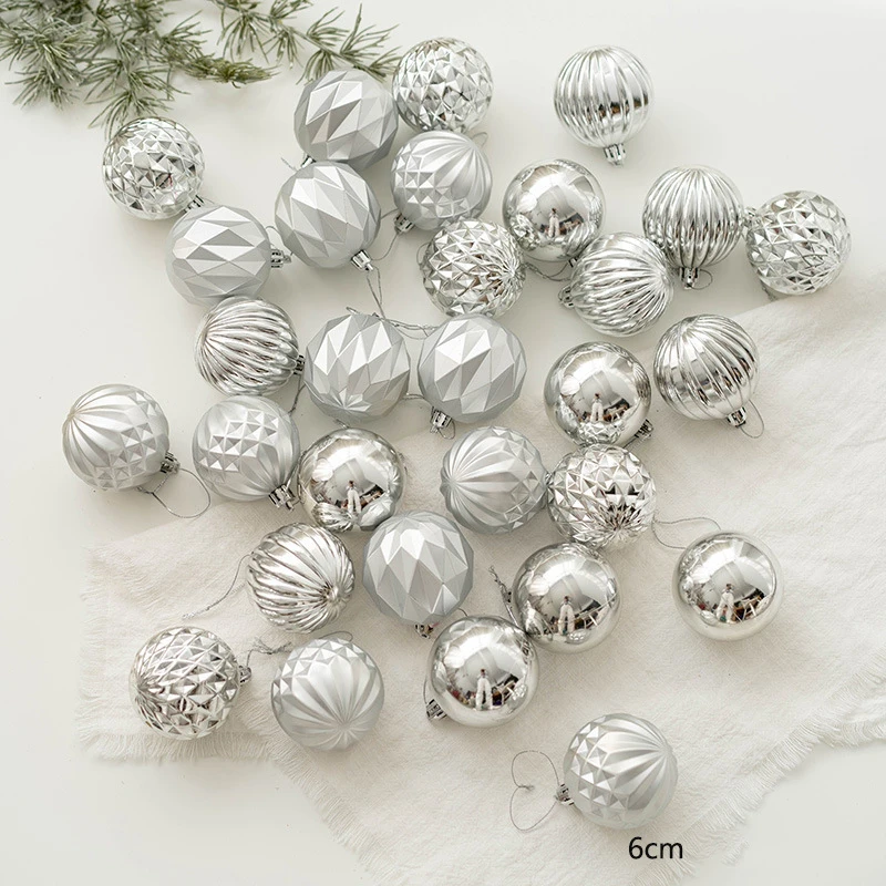 Description Picture 3 of item6/8cm Christmas Balls Christmas Tree Ornament Ball Xmas Hanging Tree Pendant Home Party Gift Decor Navidad 2023 New Year