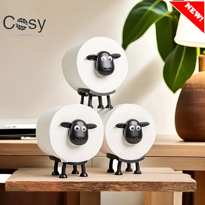 Cute Tissue Rack Bathroom Sheep Toilet Roll Holder Free Standing Storage Roll Paper Holder Creative Decorative Paper Rack toilet paper holder toilet paper rack toilet roll holder tissue holder
