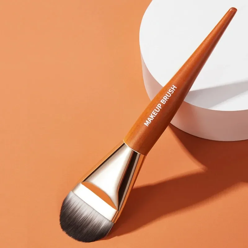 Pennello Professionale per Trucco a Testa Piatta, Pennello Ultra Sottile per Fondotinta e Correttore, Pennello per Fondotinta Liquido, Pennello per Base Viso, Strumenti per il Make-up - immagine 4