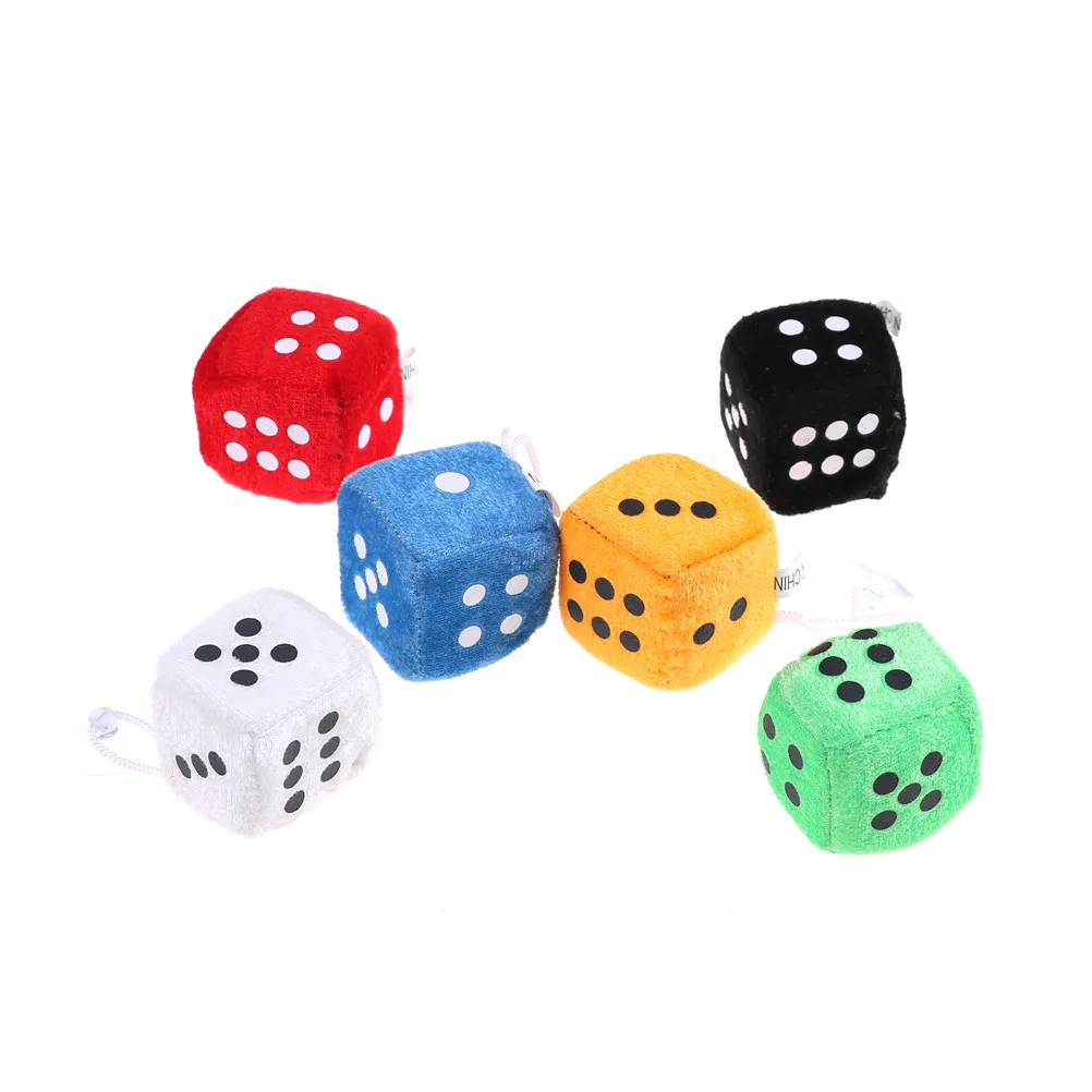 

2Pcs 4cm Plush Dice Cloth Doll Pillow Pendant Children's Games Props Toys Gift