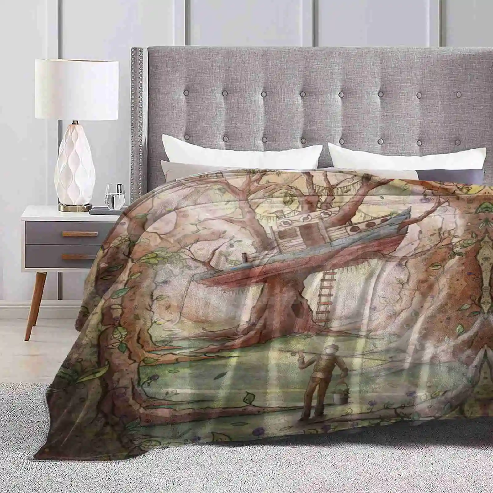 

Fisherman Of The Forest Super Warm Soft Blankets Throw On Sofa/Bed/Travel Fisherman Forest Trees Woods Leaves Wildlife Nature