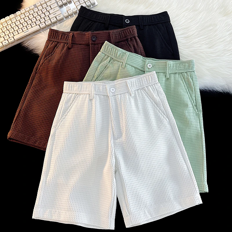 

Шорты мужские спортивные в Корейском стиле, повседневные короткие штаны в стиле Хай-стрит, Харадзюку, лето 2024, E215