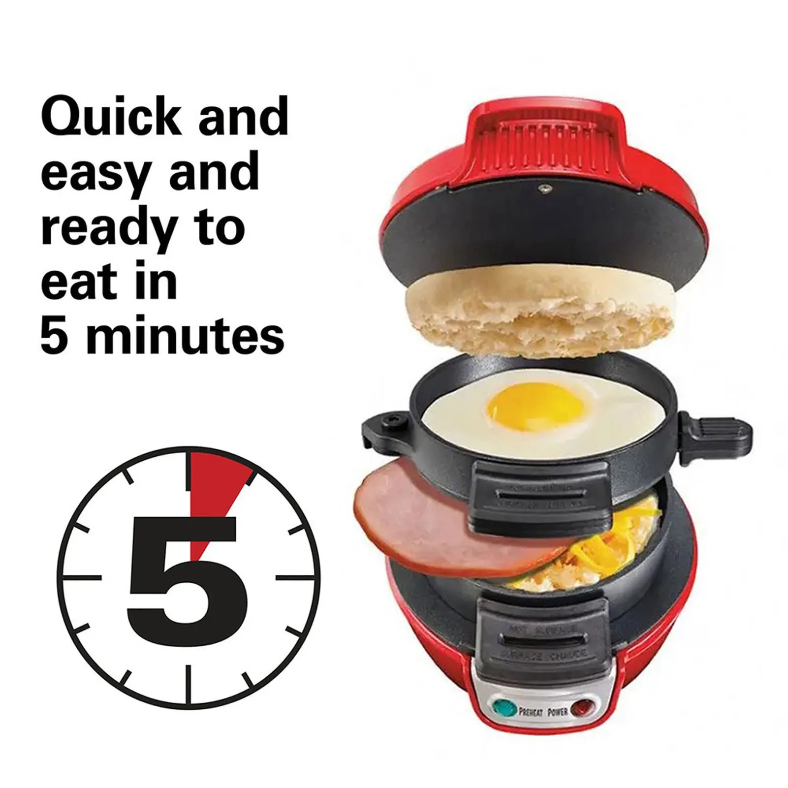 600W Electric Sandwich Maker with Egg Cooker Tool Aluminum Non Stick Breakfast Maker for Cooking Breakfast EU Plug 220V 4