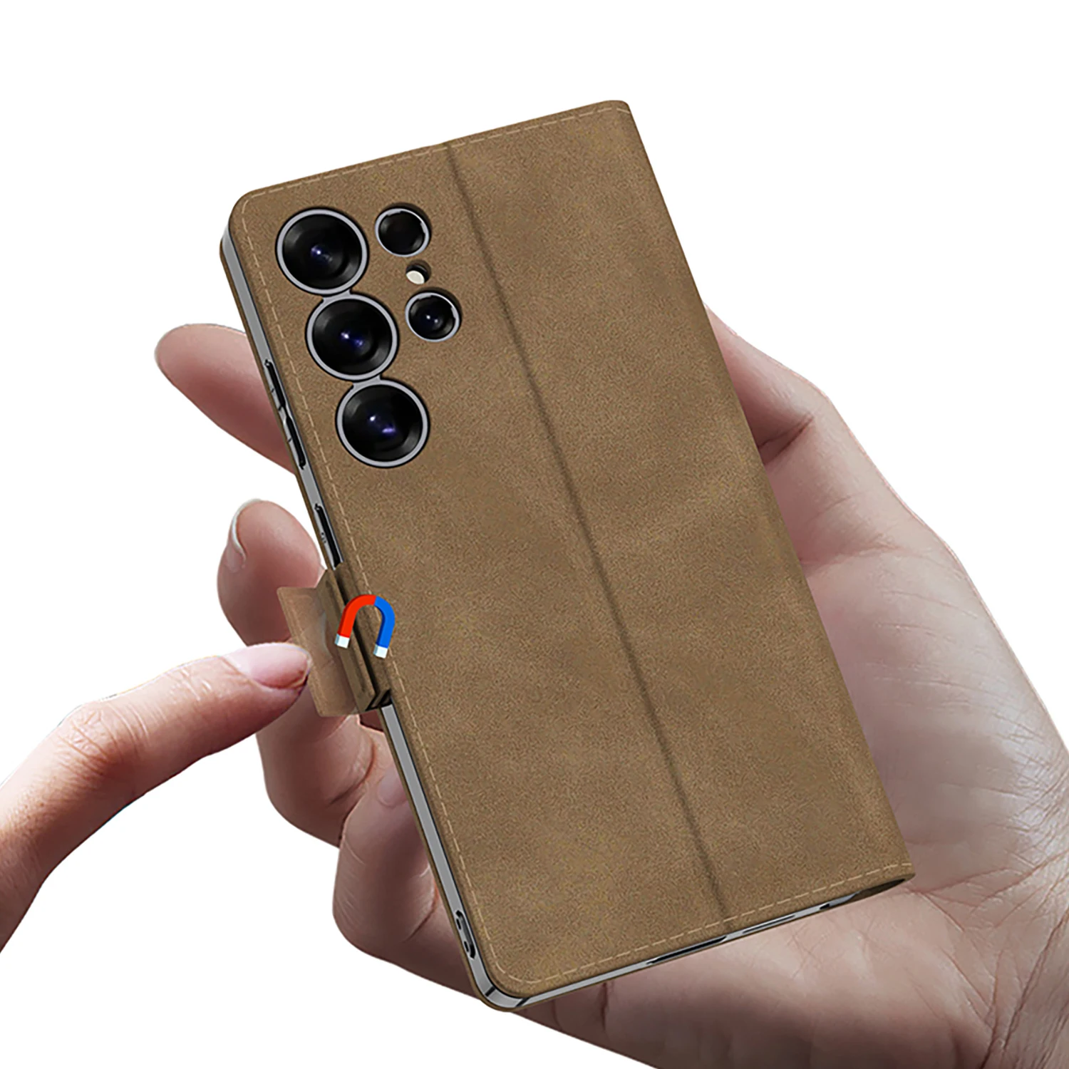 Leather Magnetic Phone Case For Samsung Galaxy S25 Ultra