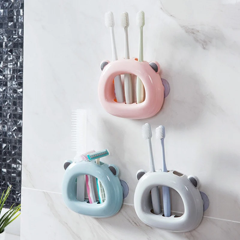 Suction Wall Toothbrush Holder Bathroom Wall Racks Toothbrush Holder