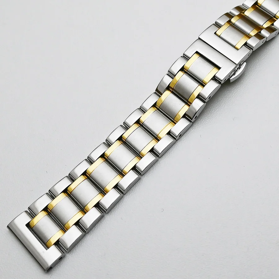Sleek Silver Stainless Steel Quick Release Curved End Watch Band Bracelet