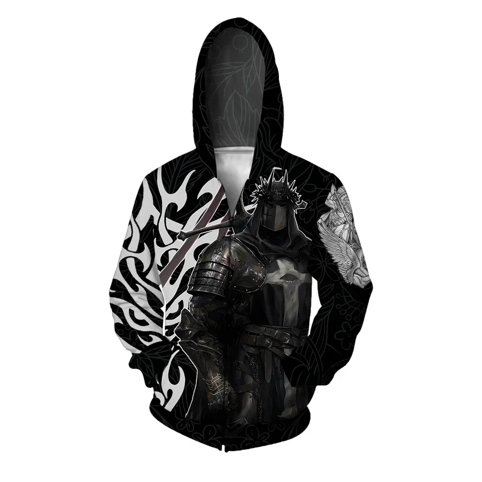 thumbnail image 1 of Sudaderas de otoño para hombre Sudadera con capucha con estampado de valquiria y espartano Sudadera con capucha suelta Ropa Y2k Ropa Sudadera Hombre, 1 of 4
