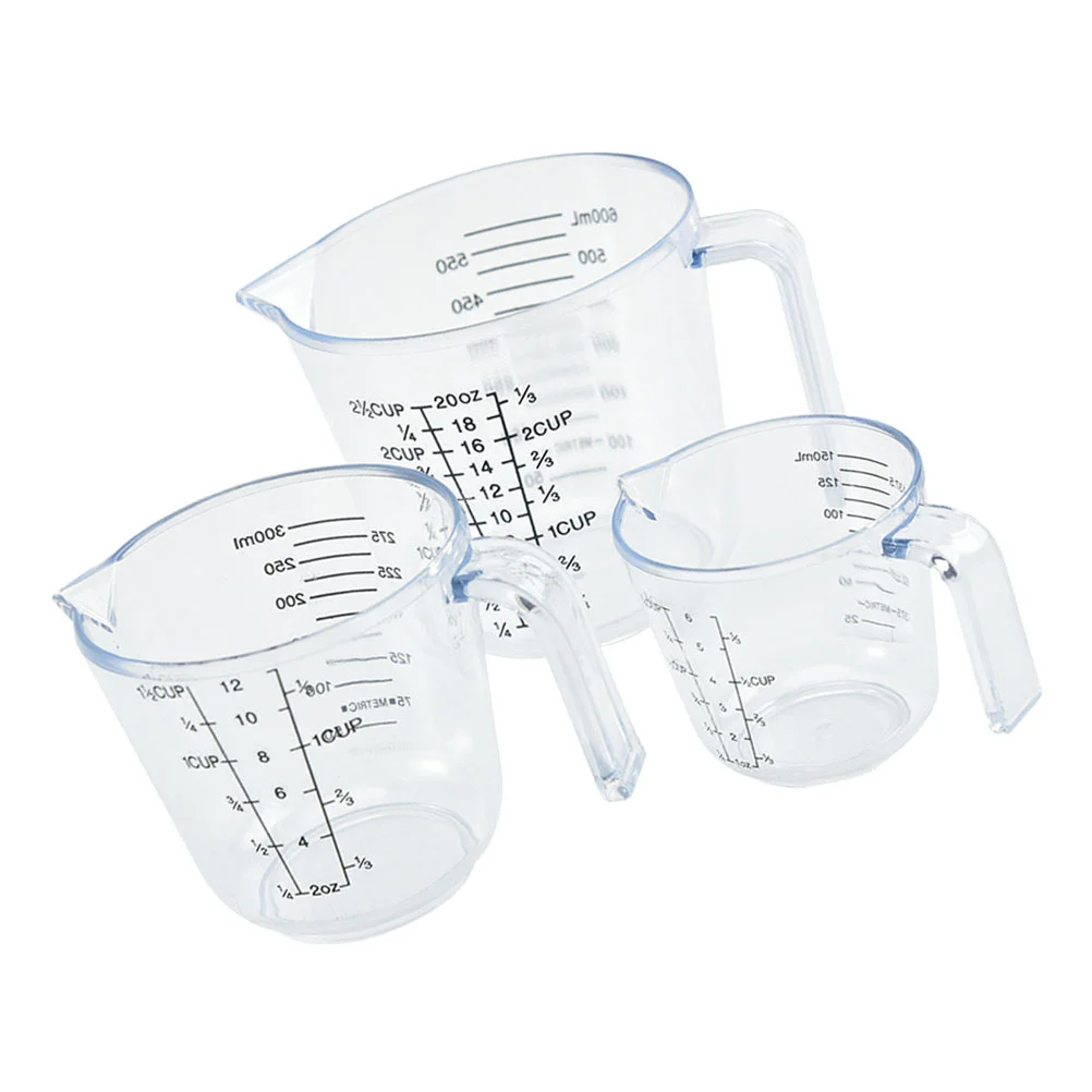

3pcs Baking Measuring Cups Graduated Cups Transparent Scale Cups for Home
