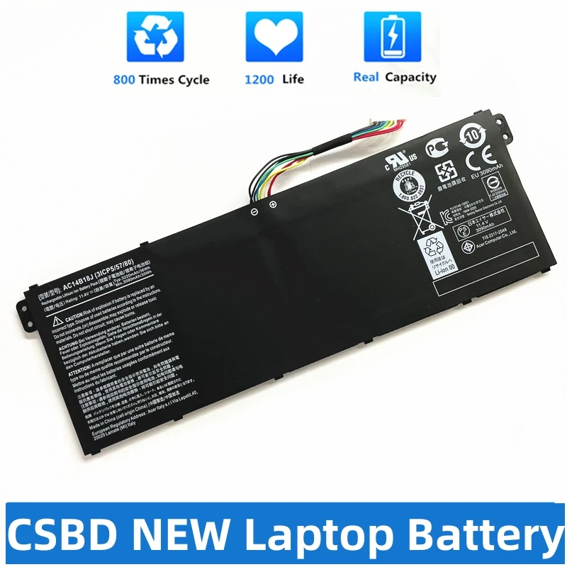 Новая аккумуляторная батарея для ноутбука CSBD AC14B18J AC14B13J 11,4 V для Acer Aspire E3-111 E3-112 E3-112M MS2394 ES1-531 EX2519 N15Q3 N15W4