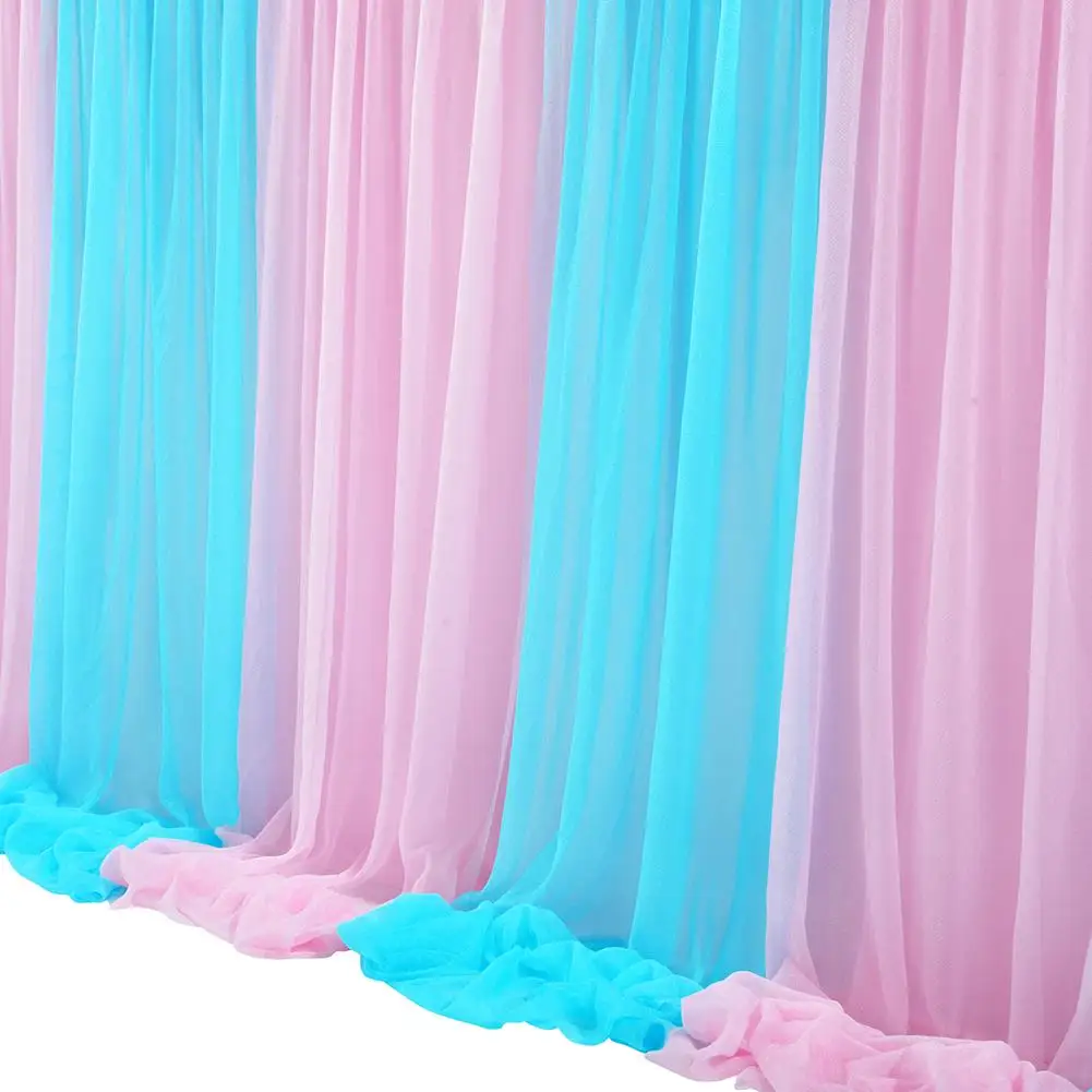 Decorative Table Skirt Pink Blue 2 Color Tulle Tablecloth for Baby Shower Birthday Party Wedding Decor Hot Sale