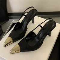 Eilyken Street Style Pointed Toe Women Pumps Fashion Slingbacks Thin High Heels Elegant Stripper Prom Ladies Sandals Shoes - Image 6