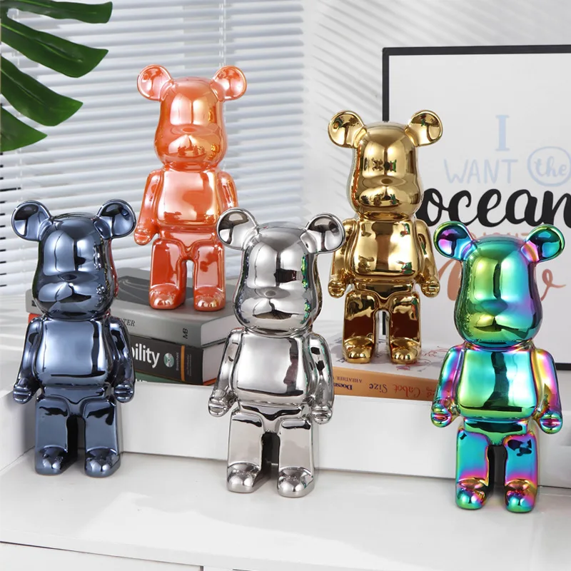 Nordic Luxury Bearbrick Piggy Bank Statue Bedroom Home Decoration