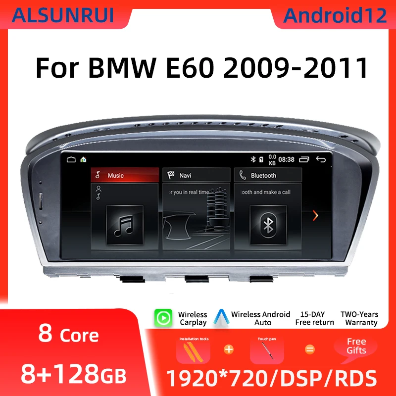 

CarplayAndroid 12 Автомобильный мультимедийный экран для BMW серии 5/3 E60 E61 E62 E63 E90 E91 Радио экран CICCCC GPS Навигация Аудио Carplay 6 ГБ