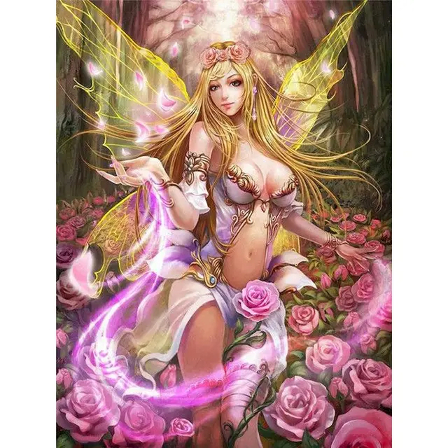 Painting By Numbers Fantasy Characters Fairy Queen With Roses