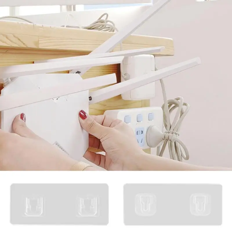 Double Sided Adhesive Wall Hooks No Drill Wall Sticker Hangers Mounted Hooks Clear Suction Cup Hanger No Drill