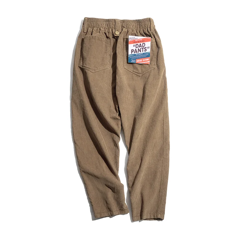 Khaki Corduroy Corduroy Long Pants Straight Wide Leg Loose Casual Pants Spring and Autumn Men