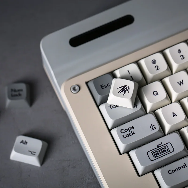 Echome-pbt Custom Keyboard Cap Grupo Vintage Cinza e Branco Keycap Xda Profile Acessórios Teclado Mecânico - Imagem 2