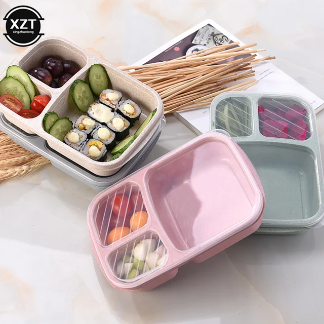 Food Grade Wheat Straw Lunch Box for Kids Leak-Proof with Lid Camping  Picnic Portable Plastic Food Fruit Storage Container Box - AliExpress