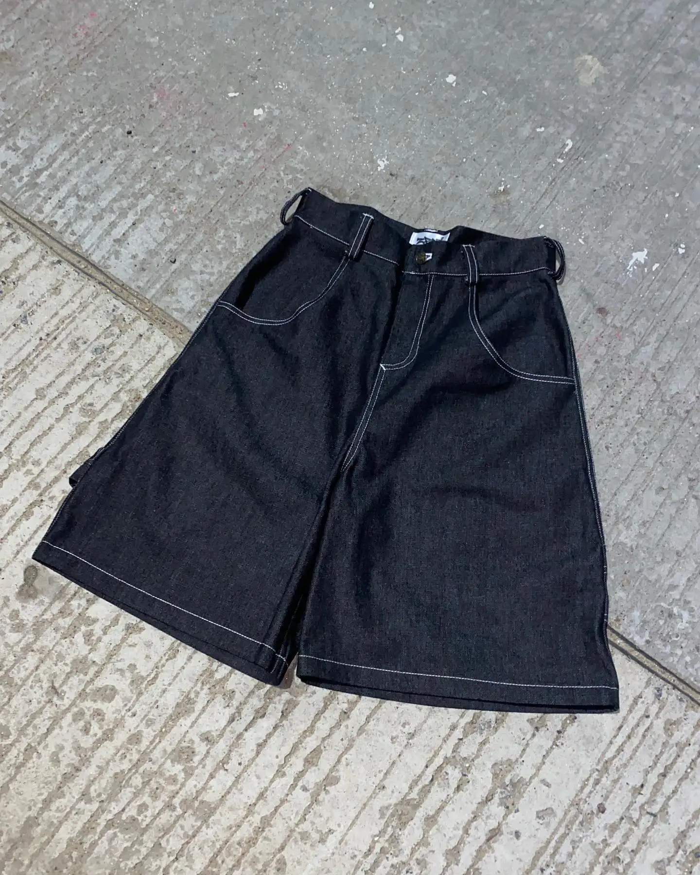 Streetwear 3pmwear Shorts Y2K Pants Hip Hop Letter Graphic Embroidery Retro Black Baggy Denim Gym Shorts Men Basketball