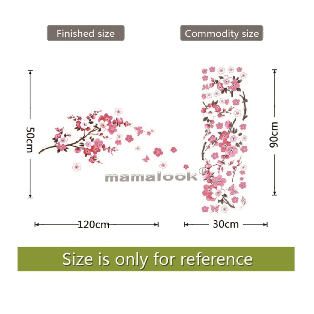 Sakura Self Adhesive Wall Stickers for Home Decor