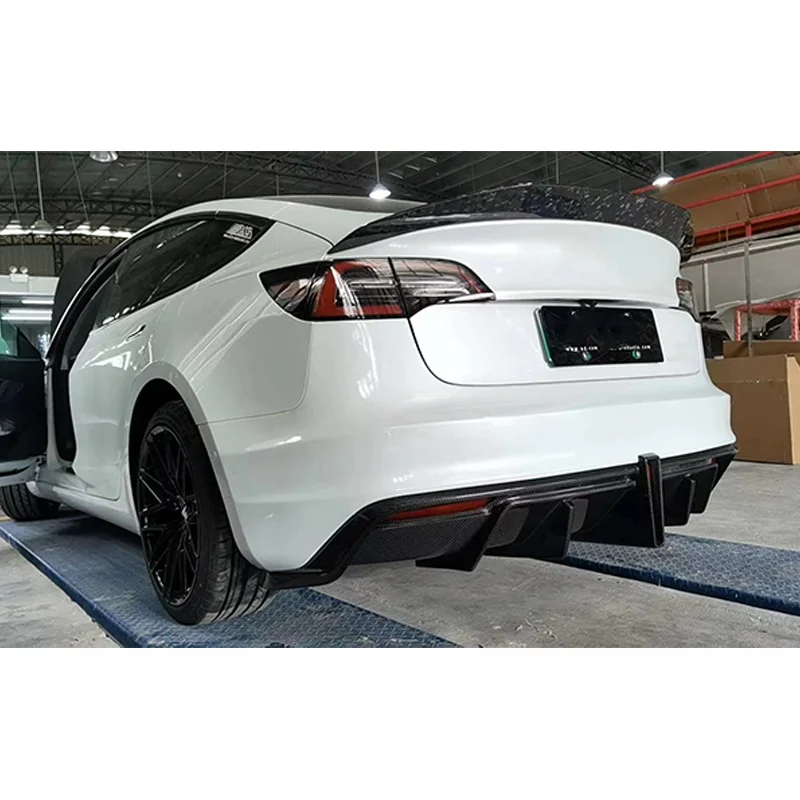 Suitable For Tesla Teslamodel3 Modified Large Surround Front And Rear Bar  Side Skirt Spoiler Resin Autobon Fiber Cover - AliExpress