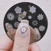 5.6cm Round Christmas Nail Stamping Plates Snowflake/Star/Leaf Stamping For Nail Stencils Printing Template Stamp Nail Art Tools 5
