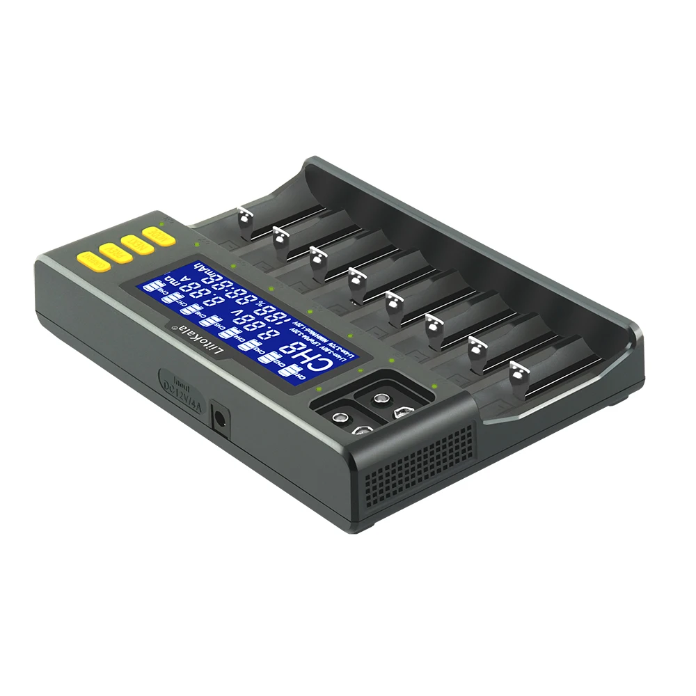 Battery Charger LiitoKala Lii-S8 Lii-S12 LCD For Li-ion LiFePO4 Ni-MH Ni-Cd 9V 21700 20700 26650 18350 18650 RCR123 18700