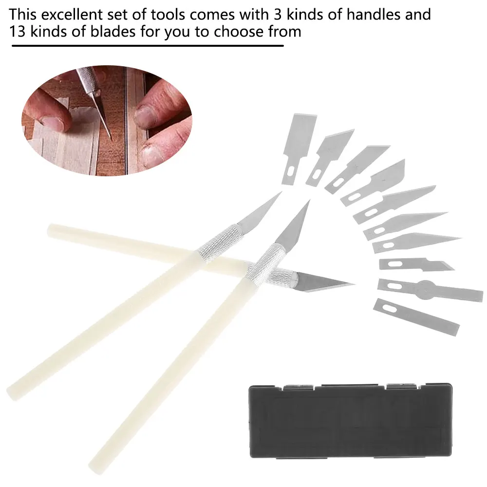 New 13pcs Precision Hobby Craft Cutter Set Utility Cutter Kit with 13 Refill Blades Craft Blades Set with Case Suitable for