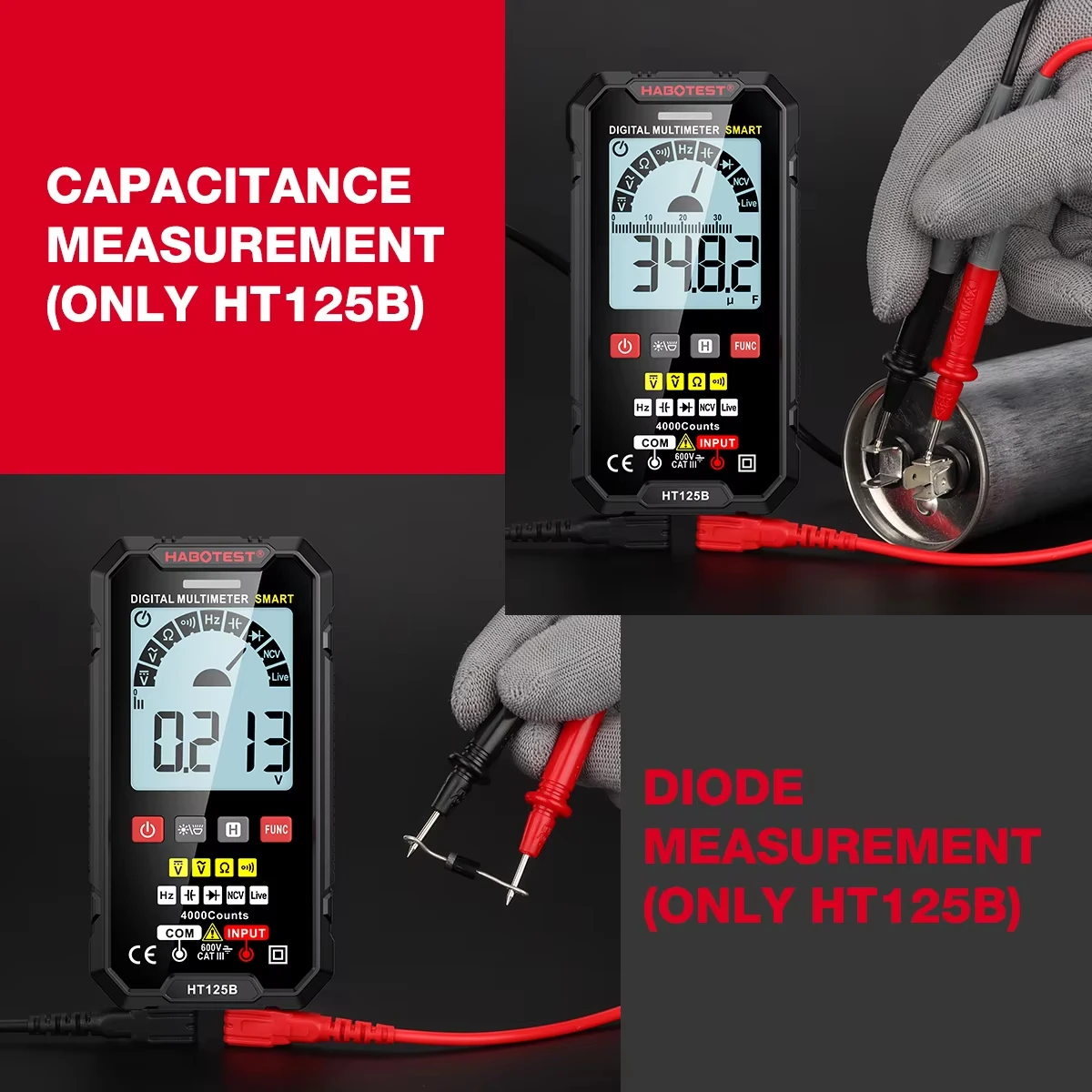 Digital Multimeter Tester Voltage Meter HABOTEST HT125