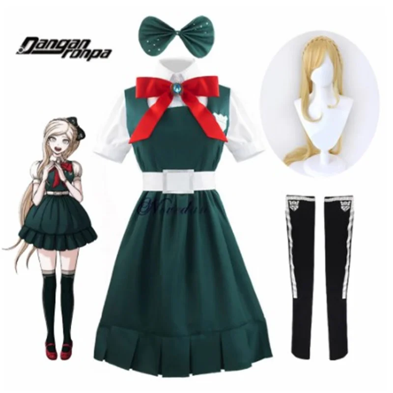 

Anime Danganronpa Cosplay Sonia Nevermind Cos Costume Dress Uniform Wig Halloween Party Cosplay Costume Suit +Wig