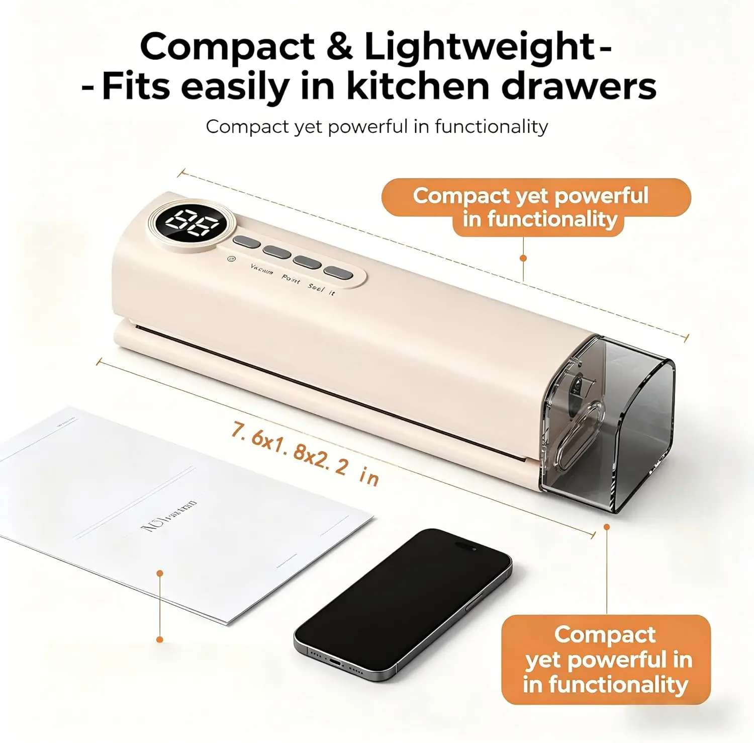 Electric Vacuum Sealer Machine Automatic Dry & Moist Food Saver 3in Seal Strip for Meat Fruit Snacks Kitchen Gadgets 1
